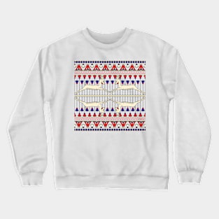 Egypt style deer design in red and blue Crewneck Sweatshirt